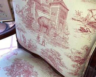 Toile upholstered chair