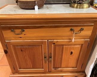 Pine cabinet with marble top