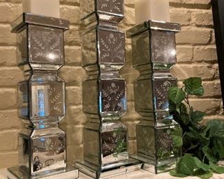 Mirrored candle holders