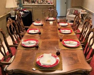 Large dining table & 8 chairs