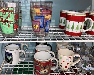 Christmas glasses and mugs
