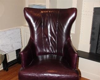 Bradington-Young Taraval Wingback Chair in Leather.