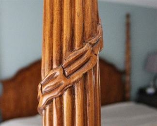 Detail from the post of the bed.