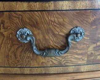 Gorgeous wood grain on the Drexel Three Drawer Chest