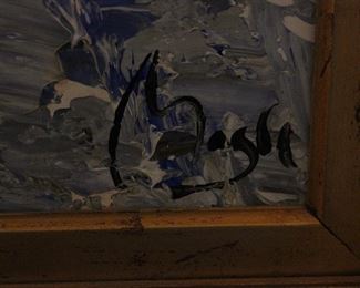 Artist signature on large oil painting