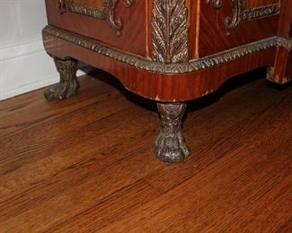 Bronze Claw Feet on Antique French Sideboard