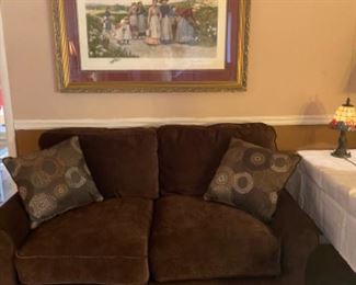 Brown microfiber loveseat. Great condition!
