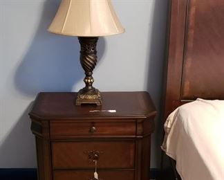 Night table, lamp