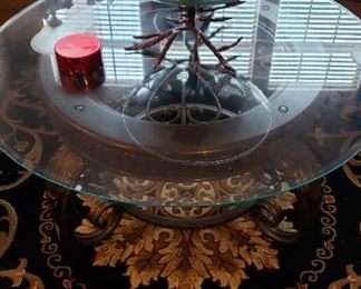 glass top table, decor