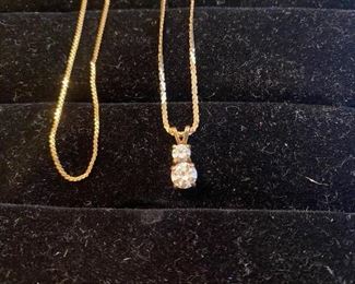 14k necklace with diamond pendant