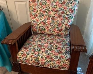 Vintage Morris Reclining Clawfoot Chair