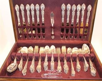 Gorham Melrose sterling flatware set. Service for 12 with many service pieces