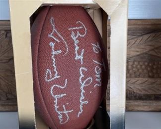 JOHNNY UNITUS AUTOGRAPHED FOOTBALL FROM THE LATE 70'S, EARLY 80'S.
