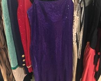 St John purple evening gown 