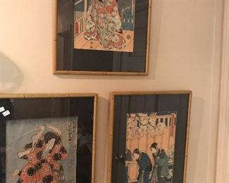 Beautiful set of Japanese ink on silk
Late 1800s