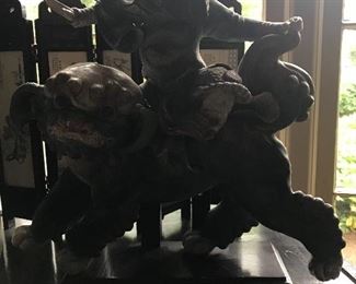 One of three Chinese terra cotta roof tiles