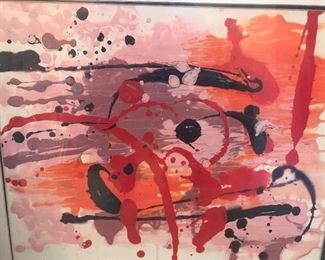 Wonderful abstract acrylic on paper by Joan Roth