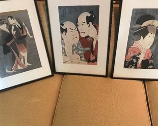 Wonderful Japanese ink panels 
Handmade paper. 1920s