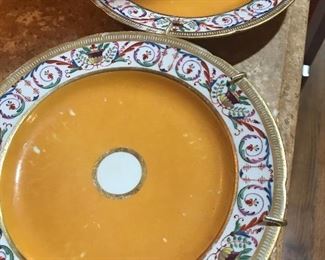 Amazing pair of antique Colport dinner plates valued at $1100!!