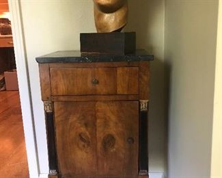 Early 1820s Biedermeier cabinet with original marble top.  
Appraisal is $4200