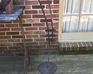 Contemporary iron cattails sculpture 