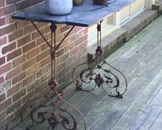 Antique iron French potting table can be used for bar