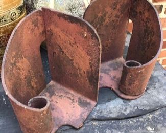 Hand wrought iron candle holders by Linda Frankum