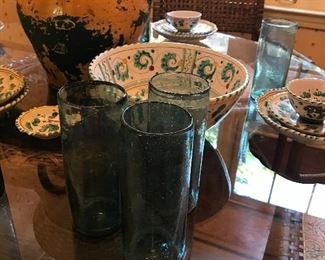Hand blown glass from Italy made from old wine bottles