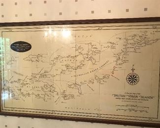 Vintage map of the British Virgin Islands