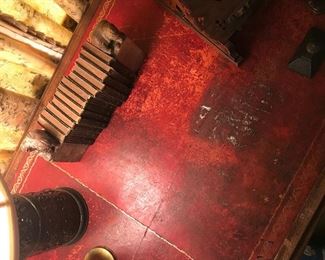 Original leather top desk