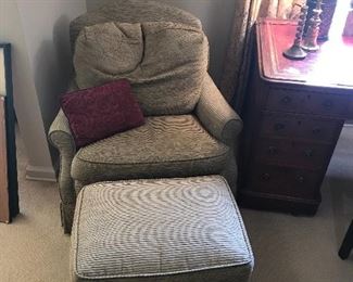 Chair with ottoman custom made by Wilson Babb