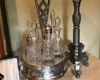Victorian cruet set in silver plate