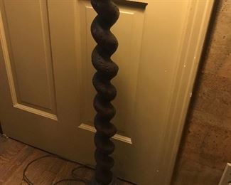 Outstanding barley twist lamp made from an antique barley candlestick...1780s