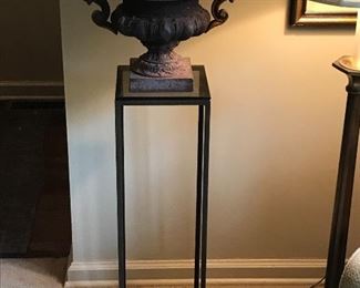 Custom iron stand with antique iron urn...France