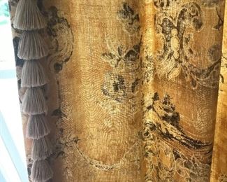 Custom drapes for three large windows in pristine condition 