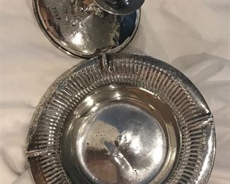 Various small silver tidbits trays and candlesticks 