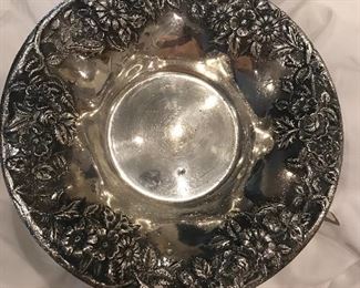 Kirk repousse footed serving bowl in a nice size