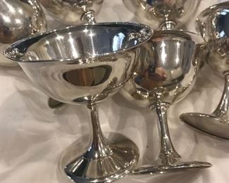 Set of six sterling coup champagnes circa 1950...great size