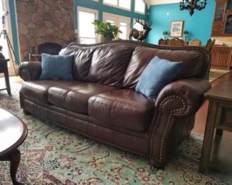 A closer look at the leather sofa