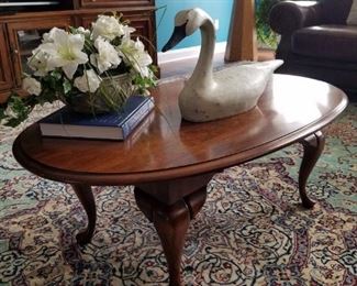 Oval cherry coffee table