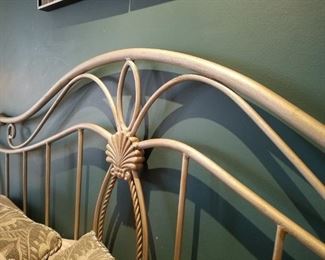 A closer look at the wrought iron headboard