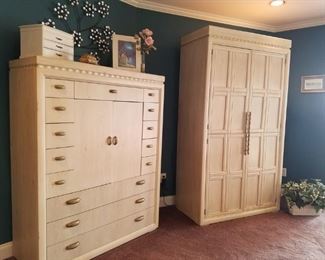 A closer look at the Henredon chest of drawers and armoire