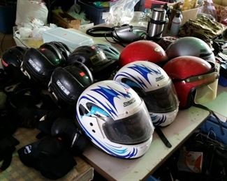Assorted helmets
