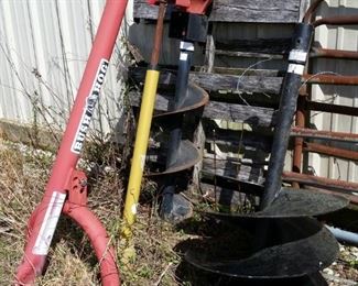 Bush Hog hole digger with 12" and 24" augers