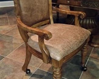 A closer look at one of the poker table chairs