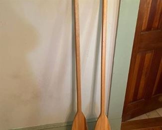 2 Wooden Boat Oars