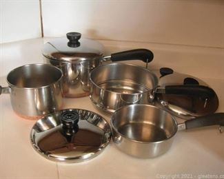 8 pc Set of Vintage Revere Ware