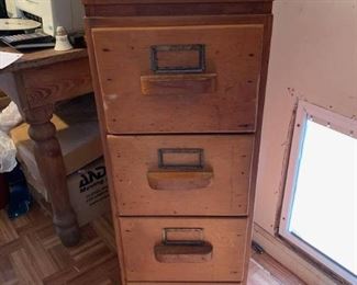 Antique 4 Drawer Filing Cabinet