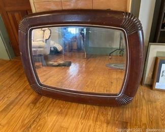Antique Mirror with Loads of Character Dark Wood Frame