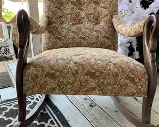 French Tufted Tapestry Rocker